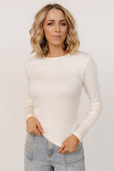 Menka Ribbed Top | Ivory